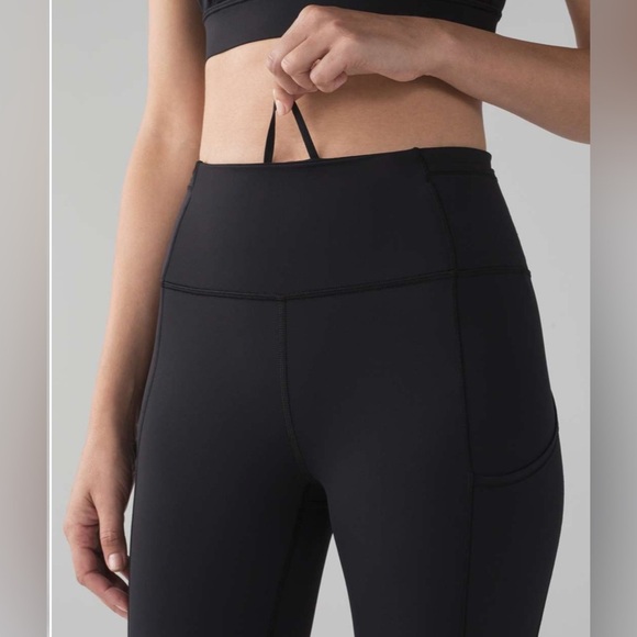 Lululemon Fast & Free Crop II Leggings Nulux 19" High Waisted Pockets Black 4 - Picture 3 of 14